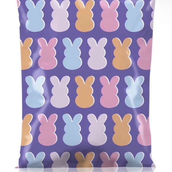 15 Polymailers 10”x13” Colorful Bunny Pattern - Picture 2 of 3